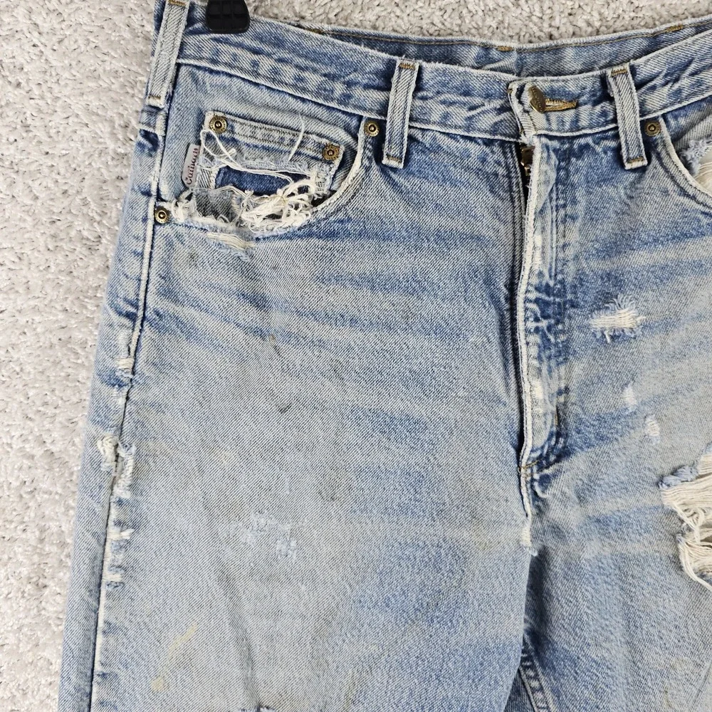 Carhartt Plaid Lined Jeans Mens 33x34 Relaxed Fit B172 DST Thrashed Distressed
